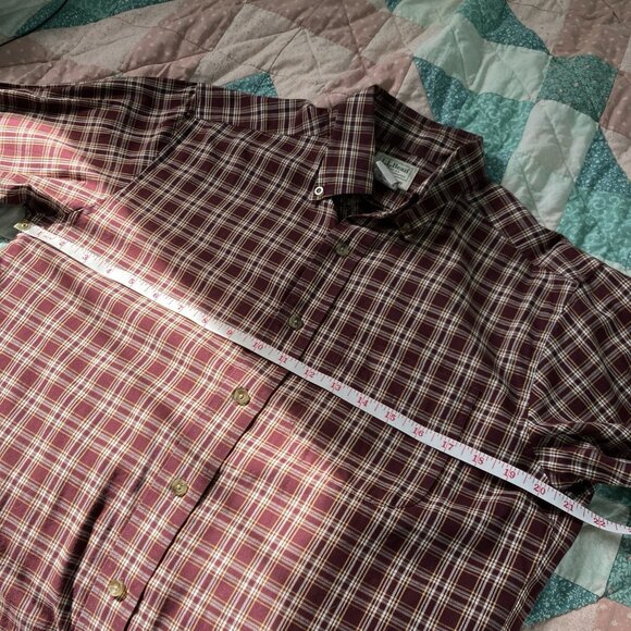L.L. Bean Shirt Mens S Red Plaid Traditional Fit Button Up Outdoor Gorpcore - Picture 7 of 7